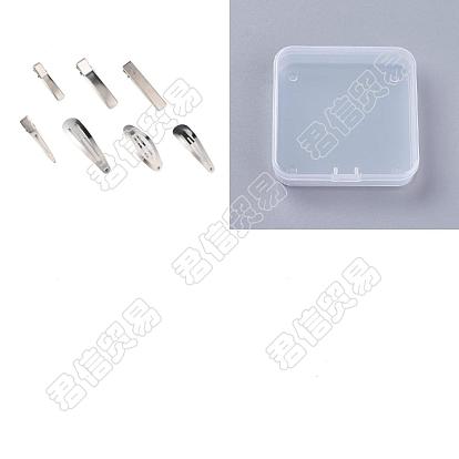 5 Juegos 304 Accesorios para pinzas para el cabello de cocodrilo planas y a presión de acero inoxidable