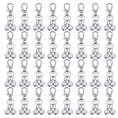 32шт 304 украшения в виде колокольчиков из нержавеющей стали, с сплава шарнирного когтя омара застежками, поворотный карабин-лобстер