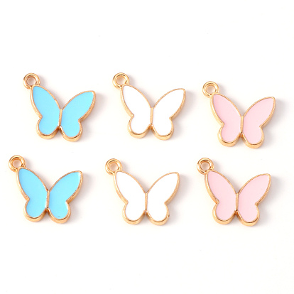 Подвески из эмали и сплава, золотой свет, без кадмия и без свинца, бабочка