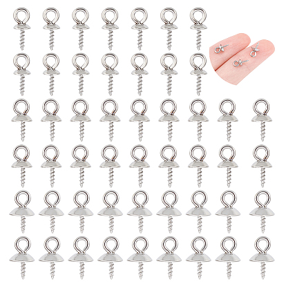 90 шт. 3 размер 201 нержавеющая сталь чашки штифты дужки подвески, для полузасушливых бусин