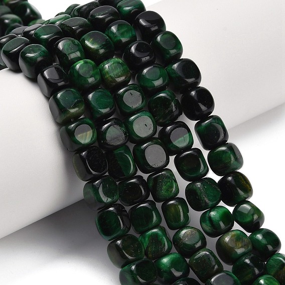 Природных тигровый глаз бисер нитей, окрашенная и подогревом, самородки, упавший камень