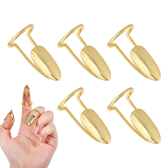 5шт. кольца из латунного сплава в форме ногтя для женщин