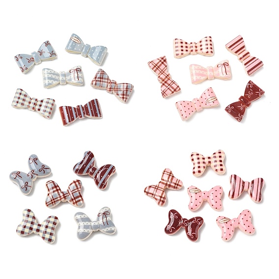 Печатные непрозрачные акриловые бусины, бантом