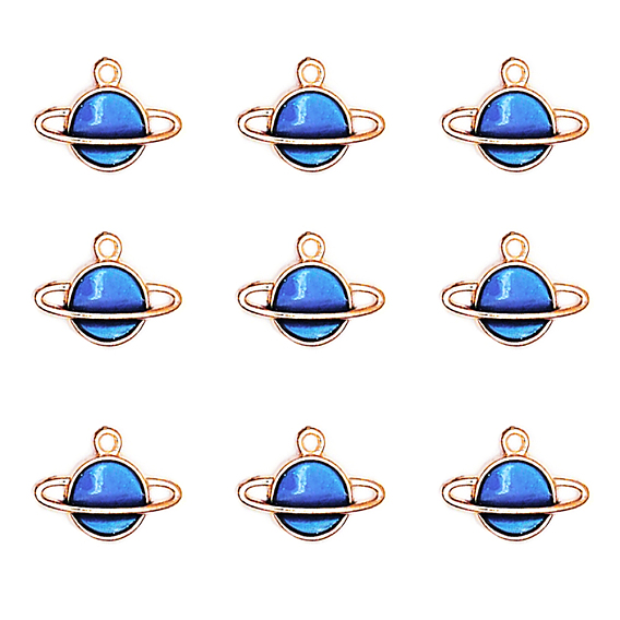 Подвески из эмали и сплава, планета, синие