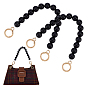 Acrylic Imitation Pearl Round Beaded Bag Handles, with Zinc Alloy Clasps, Purse Making Supplies, Light Gold