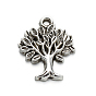 Tree of Life Tibetan Style Alloy Pendants, Cadmium Free & Lead Free, 22x17x2.5mm, Hole: 2mm