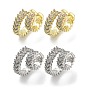 Brass Micro Pave Cubic Zirconia Cuff Earrings