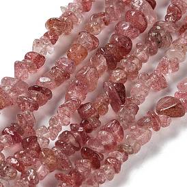 Natural Strawberry Quartz Beads Strands, Chip