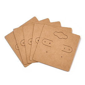 Kraft Paper Earring Display Cards with Hanging Hole, Square