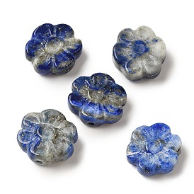 Natural Lapis Lazuli Carved Beads, Flower