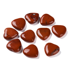 Natural Red Jasper Heart Palm Stones, Crystal Pocket Stone for Reiki Balancing Meditation Home Decoration