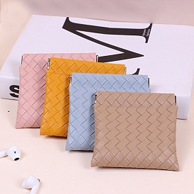 PU Leather Shrapnel Makeup Bags, Portable Travel Squeeze Top Storage Pouch for Key, Small Cosmetic