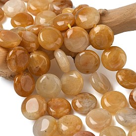 Природный Топаз нефрита бисер нитей, плоско-круглые