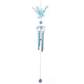 3D Alloy Hanging Ornaments, Iron Tube Tassel Wind Chime for Home Outdoor Decoration