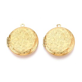 304 подвески из нержавеющей стали Locket, фоторамки, плоско-круглые, ионное покрытие (ip)