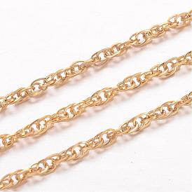 Ion Plating(IP) 304 Stainless Steel Rope Chains, Soldered, for Jewelry Making