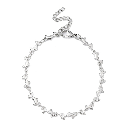 304 Stainless Steel Dolphin Link Chain Bracelet
