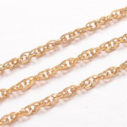 Ion Plating(IP) 304 Stainless Steel Rope Chains, Soldered, for Jewelry Making
