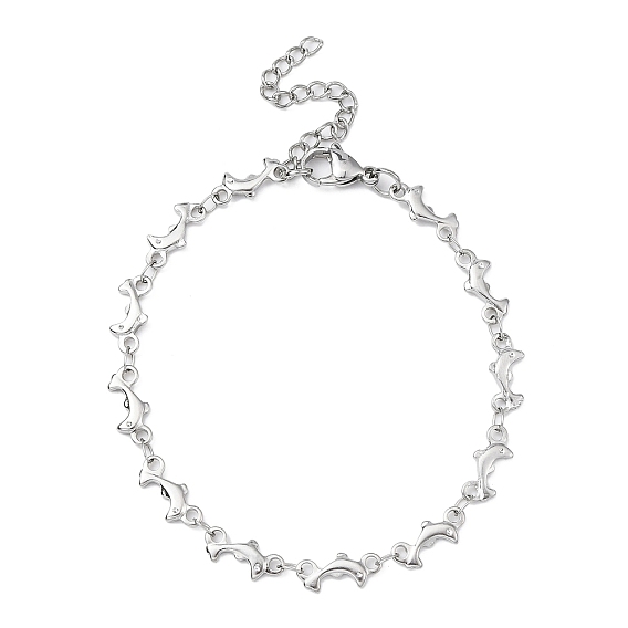 304 Stainless Steel Dolphin Link Chain Bracelet