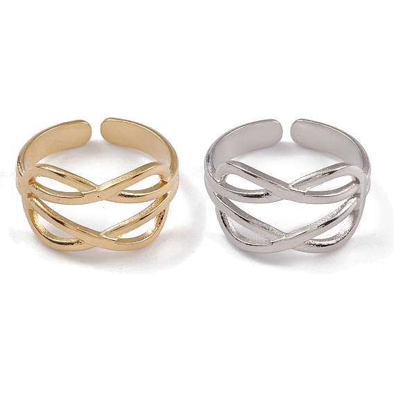 304 из нержавеющей стали манжеты кольца, кольцо с широким ремешком для женщин с полым элементом бесконечности