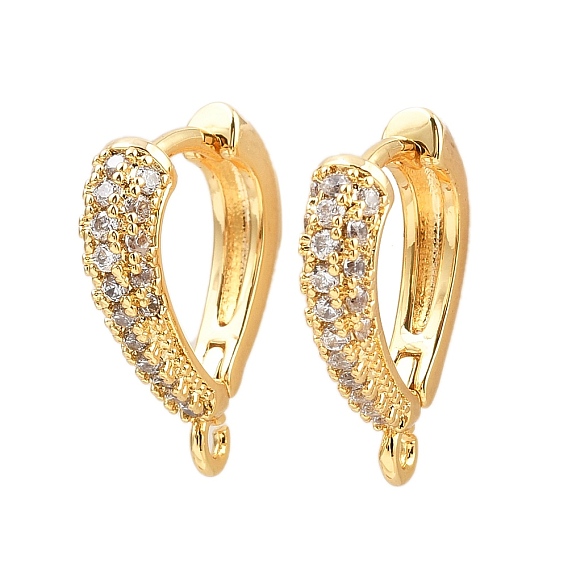 Латунные серьги-кольца из прозрачного кубического циркония, долговечный, без никеля , с петлей