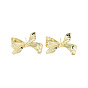 Bowknot Brass Stud Earrings, Long-Lasting Plated, Lead Free & Cadmium Free