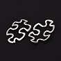 Tibetan Style Alloy Linking Rings, Autism Puzzle Jigsaw, Cadmium Free & Lead Free, 30x18x3mm