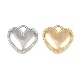 Alloy Pendants, Heart Charms, Rack Plating, Cadmium Free & Lead Free