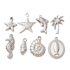 304 Stainless Steel Pendants, Ocean Theme Charms