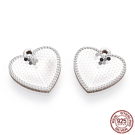 925 Sterling Silver Charms, Heart, for Valentine's Day