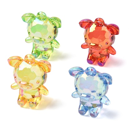 Гальваническое прозрачное уф-покрытие акриловые подвески, радужный, свинья прелести