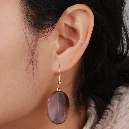 Retro Acrylic Pendant Earrings with Geometric Ear Hooks for Women