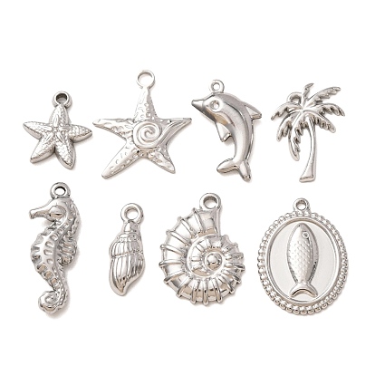 304 Stainless Steel Pendants, Ocean Theme Charms
