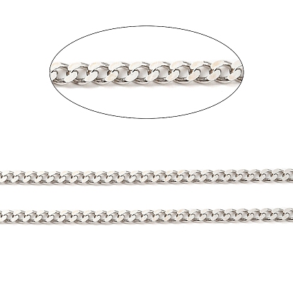 925 Sterling Silver Faceted Curb Chains, Soldered