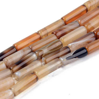 Natural Agate Gemstone Bead Strands, Column