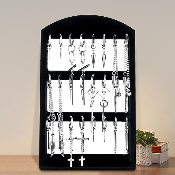 12шт. 304 серьги-кольца из нержавеющей стали, цвет нержавеющей стали, разнообразные