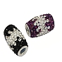 Austrian Crystal European Beads, Large Hole Beads, with 925 Sterling Silver Double Cores, Column, 12x20mm, Hole: 4.5mm