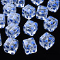 Transparent bedruckten Acryl-Perlen, Quadrat mit Fruchtmuster