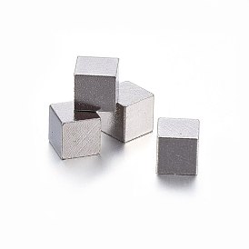 201 Stainless Steel Beads, No Hole/Undrilled, Cube