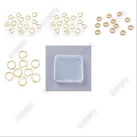 4 Styles 304 Stainless Steel Open Jump Rings, Round Ring