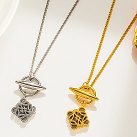 Полый ромб 304 лариат из нержавеющей стали с подвеской для женщин