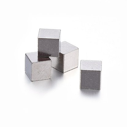 201 Stainless Steel Beads, No Hole/Undrilled, Cube