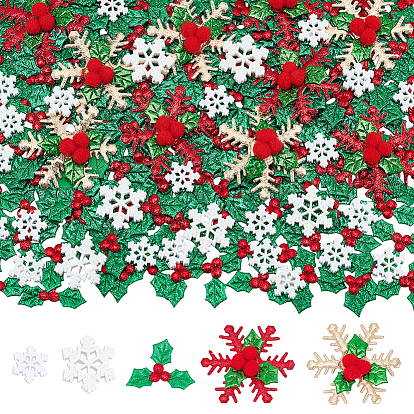 170 шт. 5 стильные рождественские кабошоны из непрозрачной смолы, ткань утюжить / пришивать заплатки, наборы аксессуаров для рождественских костюмов своими руками