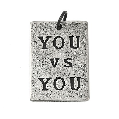 304 подвески из нержавеющей стали, с целью перехода в кольце, прямоугольник со словом ты против тебя очарование
