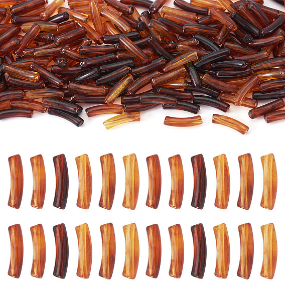 200 шт прозрачные акриловые бусины, имитировать янтарные бусы, трубка