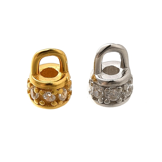 925 наконечники шнура из стерлингового серебра с микропаве из прозрачного кубического циркония, колонка