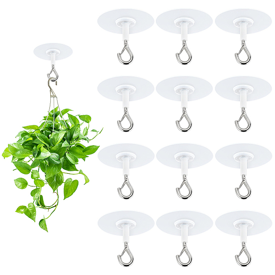 12 пакеты, пластиковые и железные самоклеящиеся потолочные крючки