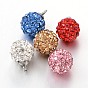 Polymer-Ton Strass Runde Reize, mit 304 Edelstahl Zubehör, 10.5~11 mm, Bohrung: 1.5 mm