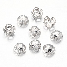 Железные филигранные крышки шарика, платиновый цвет, цветок