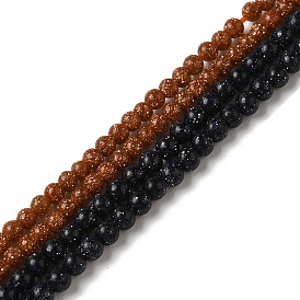 Synthetic Goldstone Beads Strands, Round